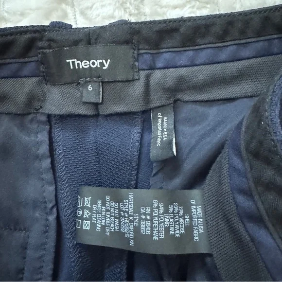 Theory 6 Navy Blue Dress Pants Slacks ~ Classic Career Capsule Pockets - Picture 9 of 9